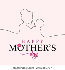 Happy Mothers Day Design. Mothers Day Vector Artwork. Happy Mothers Day. Mothers Love. Mother and Baby Background.