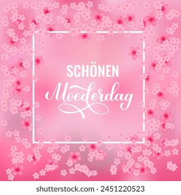 Happy Mothers Day in Dutch. Moederdag banner. Vector template for typography poster, greeting card, banner, invitation, etc