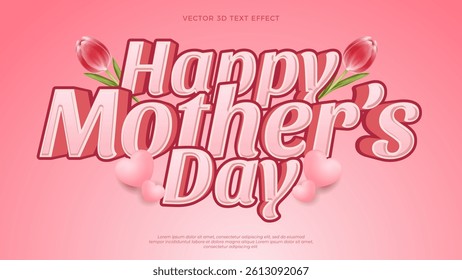 Happy mother's day with editable vector text effect