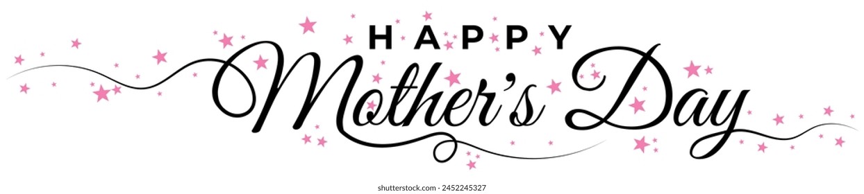 Happy Mother`s Day elegant calligraphy banner. Lettering vector text and heart in frame background for Mother's Day. Best mom ever greeting card. eps 10
