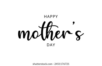 Happy Mother's Day elegant lettering with swooshes. Letter Happy Mothers Day Card