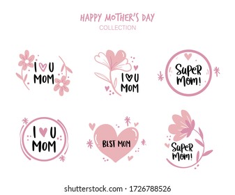 Happy Mother's Day Emblems Set