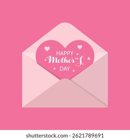 Happy Mother's Day with an envelope. Happy Mother's Day card. Greeting card template. cute vector illustration