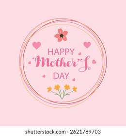 Happy Mother's Day with an envelope. Happy Mother's Day card. Greeting card template. cute vector illustration