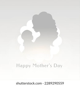 happy mothers day event background with mom and child silhouette vector