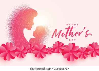 happy mothers day event poster with mother and child