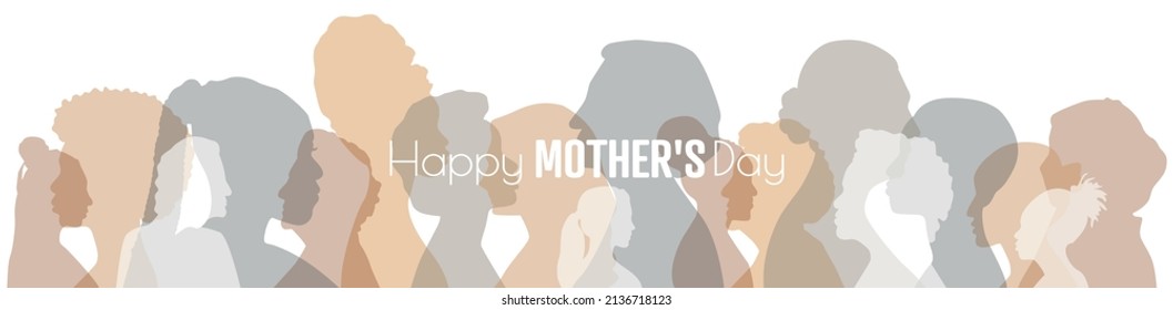 Happy Mother's Day flat banner.	