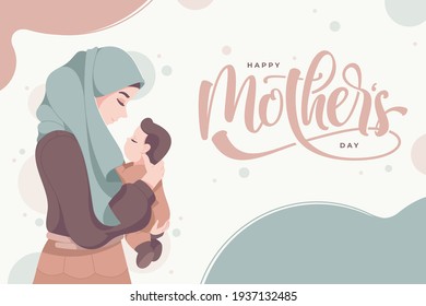 happy mother's day flat design illustration background