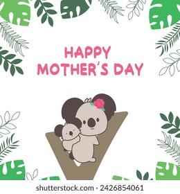 Happy Mothers Day Flat Illustration