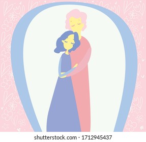 Happy mother's day flat vector illustration