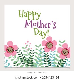 Happy Mother's Day with Floral bouquets, vector illustration.