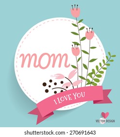Happy Mother's Day with Floral bouquets background, vector illustration.