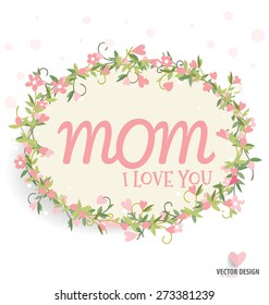 Happy Mother's Day with Floral bouquets background, vector illustration.