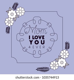 happy mothers day with floral decoration card