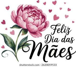 Happy Mother's Day Floral Design with Hearts