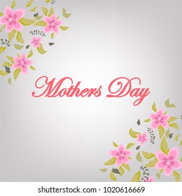 Happy Mother's Day floral greeting vector template 