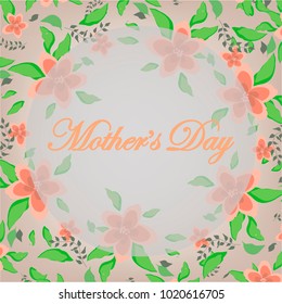 Happy Mother's Day floral greeting vector template 