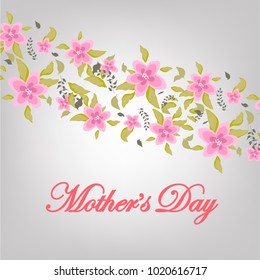 Happy Mother's Day floral greeting vector template 