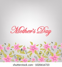 Happy Mother's Day floral greeting vector template 