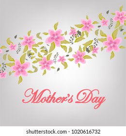 Happy Mother's Day floral greeting vector template 