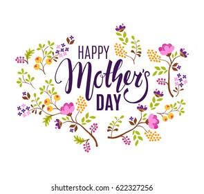 Watercolor Greeting Card Flowers Best Mom Stock Illustration 396844855