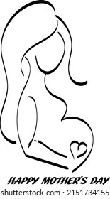 Happy Mother's Day. Floral Heart. Mothers day special design for print or use as poster, card, flyer, Tattoo or T Shirt