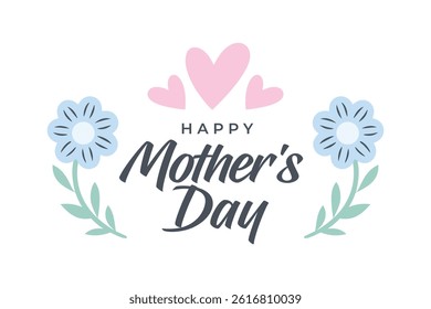 Happy Mother's Day Floral Hearts vector art