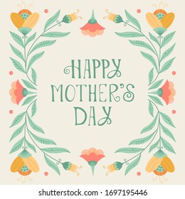 Happy Mother's Day floral illustration. Suitable for social media, print, decoration, invitation cards and other Mother's Day related activities. Vector illustration.