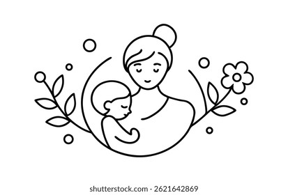 Happy Mother's Day, floral-themed vector illustration.