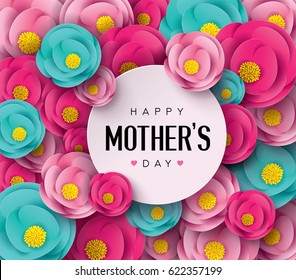 Happy Mother's Day with flower Background.Vector.