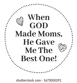 Happy Mothers Day, flower and calligraphy Vector chamomile blossom decoration for Mother's day or sale shopping special offer poster Best Mom ever greeting card Happy Mother's Day Heart illustration.