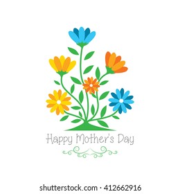 Happy mother's day with flower concept