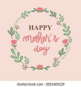 happy mother's day flower wreath