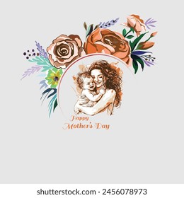 Happy Mothers day  with flowers 