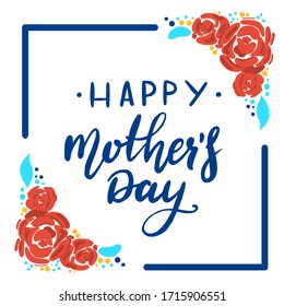 happy mothers day, flowers petals foliage decoration card vector illustration.best mom.
