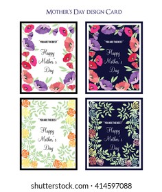 Happy Mother's day, flowers vector