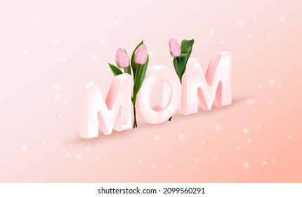 Happy Mother's Day flyer. An elegant gift for mom. spring mood.