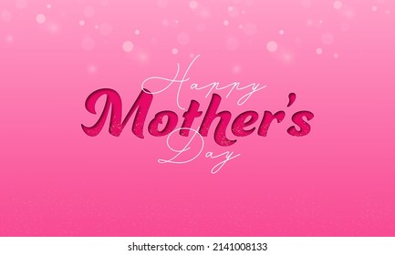 Happy Mother's Day Font Against Pink Bokeh Blur Background.