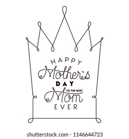 happy mothers day frame with crown