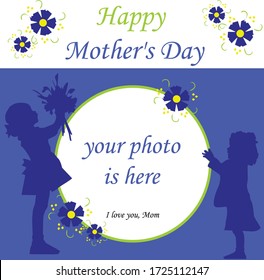 Happy Mothers Day Frame Vector Your Photo Here