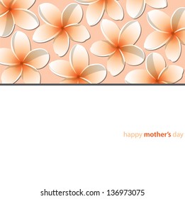 Happy Mother's Day Frangipani (Plumeria) card in vector format.