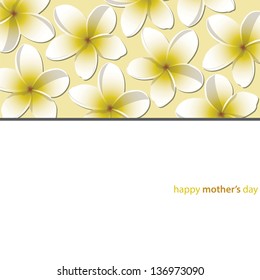 Happy Mother's Day Frangipani (Plumeria) card in vector format.