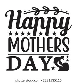 Happy Mother's Day Funny Hand Lettering Quote, apparel printable print, mug, tote bag, postcard. Black and white. Vector Illustration. Moms life, motherhood poster