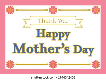 "HAPPY MOTHER'S DAY"  Geometric Simple  Greeting Card Design