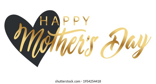 Happy Mothers Day, Gold Background Vector