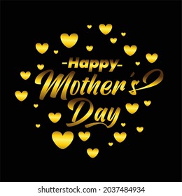 Happy Mother's day gold Typograph text For Printing T-Shirt, Banner , Poster and More