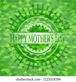 Happy Mother's Day green mosaic emblem