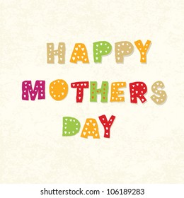 Happy mothers day greeting card template. Vector
