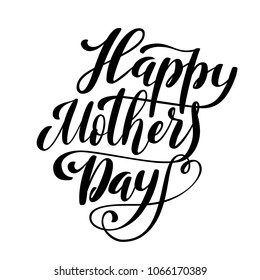 Happy Mothers Day greeting card with hand-drawn lettering. Vector illustration.