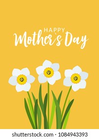Happy Mother's day greeting card with Flowers background. Vector Illustration EPS10